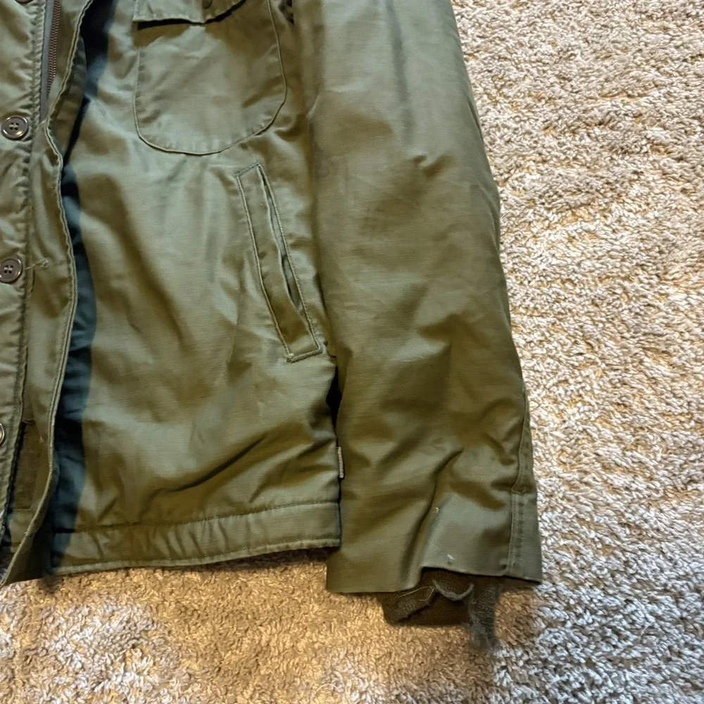 Vintage 60s 70s Vietnam War Cold Weather Permeable Deck Jacket Large